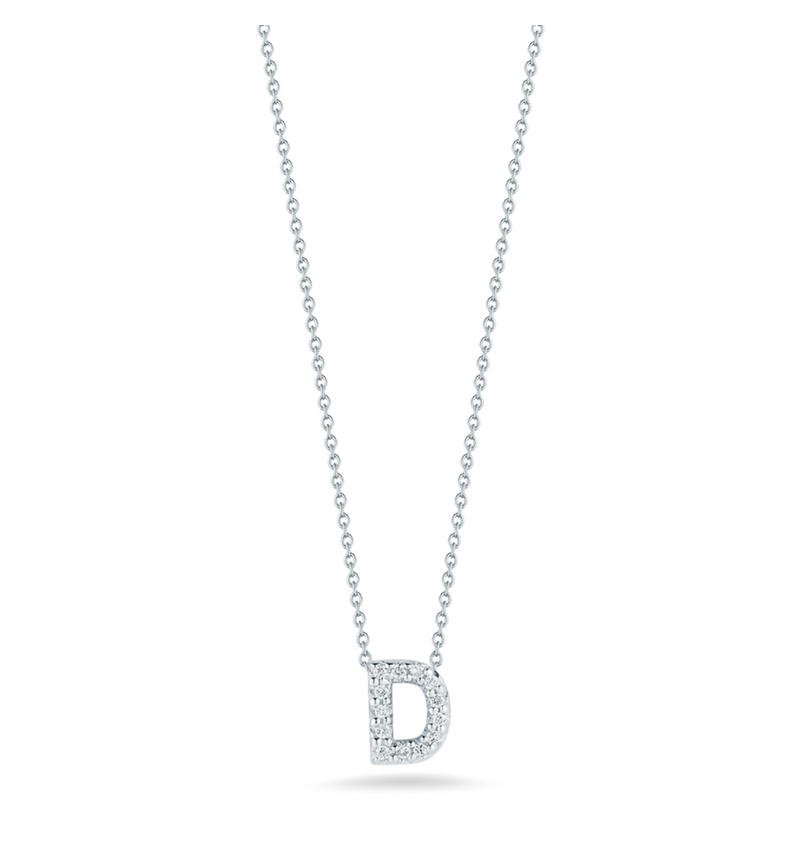 Roberto Coin Tiny Treasures White Gold "Love Letter" Initial Pendant